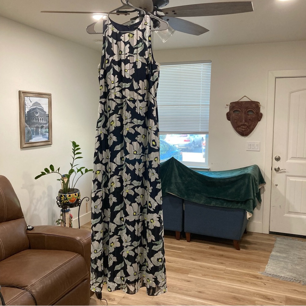 Banana Republic Navy and White Floral Dress